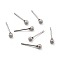 Tarnish Resistant 201 Stainless Steel Textured Ball Stud Earrings, Post Earrings with 304 Stainless Steel Pin for Women , Stainless Steel Color, 19x8mm, Pin: 0.7mm