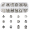 DICOSMETIC 250Pcs Alloy Spacer Beads 12 Styles Antique Silver Beads Tibetan Beads Bulk Spacer Loose Beads Tiny Metal Beads for Bracelet Necklace Jewelry Making