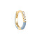 925 Sterling Silver Star Hoop Earrings, with Clear Cubic Zirconia, Golden, Blue, 12x13mm