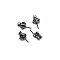 Brass Micro Pave Clear Cubic Zirconia Crown Head Pins, for Baroque Pearl Making, Gunmetal, 16x8mm
