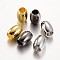 Barrel Brass European Large Hole Beads, Mixed Color, 9x7mm, Hole: 4mm
