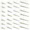 120Pcs 4 Style Alloy Charms, Cone Charm, Antique Silver & Platinum, 11~34x4~4.5mm, Hole: 2~3mm, 30pcs/style