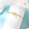 Adjustable Nylon Cord Braided Beads Bracelets, 304 Stainless Steel Virgin Mary Link & Cross Charm Bracelets for Women, with Glass Seed Beads, Yellow, Inner Diameter: 2-3/8~3-3/8 inch(6~8.5cm)