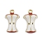 Brass Enamel Pendants, Long-Lasting Plated, Cadmium Free & Lead Free, Rack Plating, Real 18K Gold Plated, Apple, 17.5x11x11mm, Hole: 1.2mm
