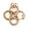 Ion Plating(IP) 304 Stainless Steel Pendants, with Jump Ring, Snake Charm, Antique Golden, 37x36.5x4.5mm, Hole: 7mm