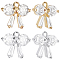 Beebeecraft 12Pcs Cubic Zirconia Charms Gold Silver Butterfly Bowknot Pendants Charms with Loop for DIY Jewelry Making Earrings Necklaces Bracelet