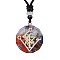 Orgonite Chakra Natural & Synthetic Mixed Stone Pendant Necklaces, Nylon Thread Necklace for Women, Flat Round, Triangle, 25.59 inch(65cm)
