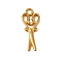 Ion Plating(IP) 304 Stainless Steel Pendants, Scissor Charms, Real 18K Gold Plated, 29x12x2.5~3mm, Hole: 2.5mm