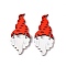 Printed Poplar Wood Big Pendants, Christmas Series, Santa Claus, 51x22x2.5mm, Hole: 1.6mm