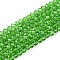 Glass Beads Strands, Faceted, Rondelle, Lime, 2.9~3.3x2mm, Hole: 0.8mm, about 144~150pcs/strand, 35~37cm