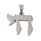 Non-Tarnish 201 Stainless Steel Pendants, Jewish Chai Charm, Stainless Steel Color, 19.5x20x1.5mm, Hole: 3x5mm