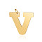 201 Stainless Steel Pendants, Letter, Golden, Letter.V, 30x32.5x1.5mm, Hole: 4.5mm