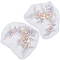 3D Polyester Computerized Embroidery Cloth Sew on Appliques, with Plastic Beads, Moccasin, 255x310x0.9~7mm
