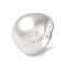 Rack Plating Brass Plain Dome Open Cuff Rings, Cadmium Free & Lead Free, Platinum, US Size 7 1/4(17.5mm)