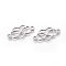 Tarnish Resistant 304 Stainless Steel Links, Manual Polishing, Polyamory Links, Manual Polishing, Heart with Infinity, Stainless Steel Color, 10x23x1.5mm, Hole: 2mm