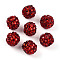Acrylic Rhinestone Beads, Round with Square Rhinestone, Shiny Beads for DIY Jewelry Making, Beadable Pens and Crafts, FireBrick, 20mm, Hole: 2mm