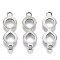 Non-Tarnish 201 Stainless Steel Links Connectors, Laser Cut, Infinity, Stainless Steel Color, 20x7x0.8mm, Hole: 1.6mm