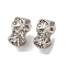 Brass Micro Pave Cubic Zirconia Beads, Long-Lasting Plated, Lead Free & Cadmium Free, Platinum, 8x3.5mm, Hole: 4.5mm