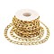 Aluminium Curb Chains, Cuban Link Chains, Unwelded, with Spool, Golden, 13x8x2.3mm, about 16.40 Feet(5 yard)/Roll
