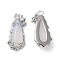 Brass Micro Pave Cubic Zirconia Pendants, with Glass Finding, Nickel Free, Teardrop, WhiteSmoke, 15.4x6.9x3.6mm, Hole: 1.2mm