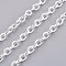 Iron Cable Chains, Unwelded, with Spool, Oval, Lead Free, Silver Color Plated, 5x3x1mm, about 328.08 Feet(100m)/roll