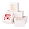 Square Paper Biscuit Boxes with Lace Edged Square Clear Window, for Party, Wedding, Bakery Box, White, 10x10x6.5cm, Window: 65x65mm