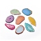 Natural Agate Slices Big Pendants, Dyed, Mixed Color, 50~110x27~60x5~10mm, Hole: 2mm, about 20~40pcs/kg