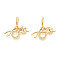 Brass Micro Pave Cubic Zirconia European Dangle Charms, Clover & Wishbone & Horseshoes, Large Hole Pendants, Cadmium Free & Lead Free, Real 18K Gold Plated, 28.5~29mm, Hole: 4.5mm