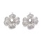 304 Stainless Steel Pendants, with ABS Imitation Pearl, Flower Charm, Stainless Steel Color, 30.5x28.5x6.5mm, Hole: 2mm