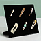 6-Slot Velvet Hair Claw Clip Organizer Holder for Women Girls, Hair Clip Stand Holder for Home Desktop, Rectangle, Black, 8x24x19cm