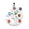 Vintage Chakra Jewelry Gemstone Pendants, with Alloy Findings, Om Symbol, Platinum, 40x33x4mm, Hole: 5x8mm