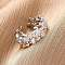 Brass Micro Pave Clear Cubic Zirconia Cuff Rings for Women, Turtle, Cadmium Free & Lead Free, Long-Lasting Plated, Rack Plating, Platinum, 7.5mm, Inner Diameter: Adjustable