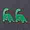 Transparent Acrylic Pendants, Dinosaur, Green, 28x25x2.5mm, Hole: 1.2mm