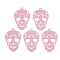 430 Stainless Steel Filigree Pendants, Spray Painted, Etched Metal Embellishments, Skull, Flamingo, 23x15x0.5mm, Hole: 1.2mm