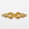 Brass Micro Pave Cubic Zirconia Fold Over Clasps, Lead Free & Nickel Free, Clear, Golden, 43x10x5mm, Hole: 1mm
