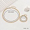 Stainless Steel Hollow Chunky Chain Bracelet Necklace Set for Women Party, Golden