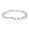 Synthetic Selenite Heart & Round Beaded Stretch Bracelet