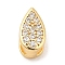 Rack Plating Brass Micro Pave Clear Cubic Zirconia Pendant Bails, Enhancer Shortener Bails, Teardrop, Lead Free & Cadmium Free, Long-Lasting Plated, Real 18K Gold Plated, 7x4x4mm