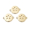 Rack Plating Brass Connector Charms, Cadmium Free & Lead Free, Long-Lasting Plated, Real 18K Gold Plated, Lemon, 13x17x1mm, Hole: 1.2mm