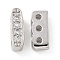 Rack Plating Brass Micro Pave Cubic Zirconia Multi-Strand Links, Long-Lasting Plated, Lead Free & Cadmium Free, Platinum, 10x3x4mm, Hole: 1.2mm