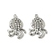 304 Stainless Steel Rhinestone Pendants, Jellyfish, Stainless Steel Color, 14.5x10.5x2mm, Hole: 1.2mm