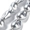 Electroplated Glass Imitation Pearl Beads Strands, Nuggets, Silver, 21~22.5x14.5~15.5x13~13.5mm, Hole: 1.2mm, about 19pcs/strand, 15.94~16.34 inch(40.5~41.5cm)