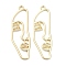 Alloy Pendants, Hollow Face, Light Gold, 40x13x1.5mm, Hole: 1.8mm