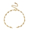 304 Stainless Steel Bar Link Chains Bracelet Making, Golden, 6-7/8 inch(17.5cm) Long+57mm Extender