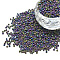 12/0 Grade A Round Glass Seed Beads, Metallic Colours Iris, Matte Style, Purple Plated, 12/0, 2x1.5mm, Hole: 0.8mm, about 30000pcs/bag