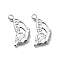 Non-Tarnish 304 Stainless Steel Charms, Butterfly Charm, Stainless Steel Color, 13.5x9x2mm, Hole: 1.5mm