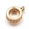 Brass Micro Pave Cubic Zirconia Tube Bails, Loop Bails, Clear, Bail Beads, Ring, Golden, 10x7.5x3mm, Hole: 1mm, 5mm inner diameter