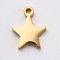PVD Vacuum Plating 304 Stainless Steel Charms, Manual Polishing, Star, Golden, 8.5x7x1mm, Hole: 0.8mm