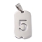 Non-Tarnish 304 Stainless Steel Pendants, Manual Polishing, Rectangle with Number, Rainbow, Stainless Steel Color, Num.5, 27.5x14.5x1.5mm, Hole: 3.5mm