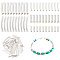 50Pcs 5 Style Brass Tube Beads Sets, Long-Lasting Plated, Curved Beads, Tube, 925 Sterling Silver Plated, 12~40x2.5~5mm, Hole: 2~7mm, 10pcs/style